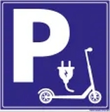 Pictogramme parking trottinette avec recharge